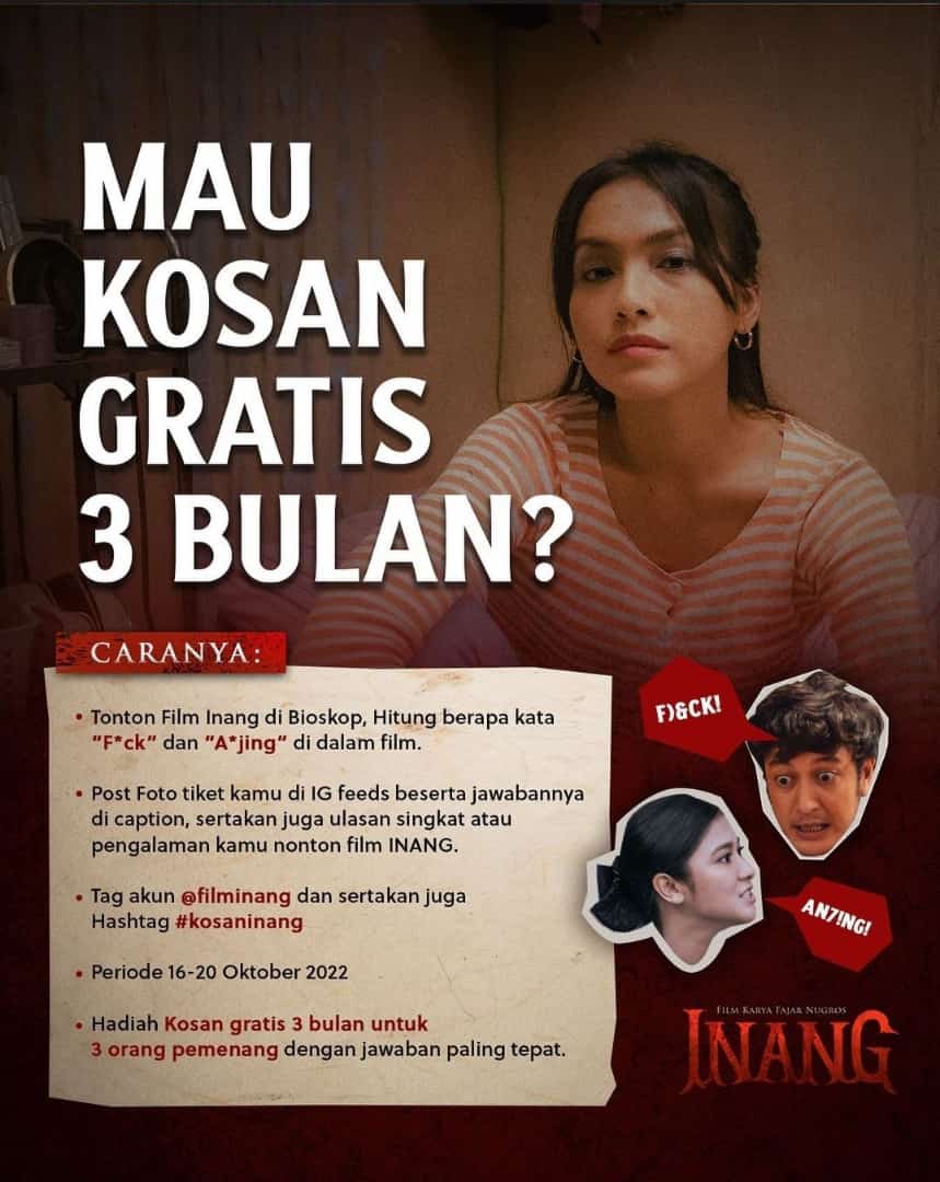 Sobat seblang.com ada Kuis film Inang berhadiah kos Gratis 3 bulan, mau  ikutan? - Seblang.com